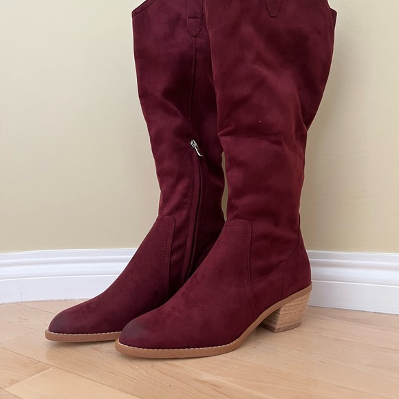 Ccocci - Knee High Zip Up Suede Western Style Boots - Picture 5 of 8